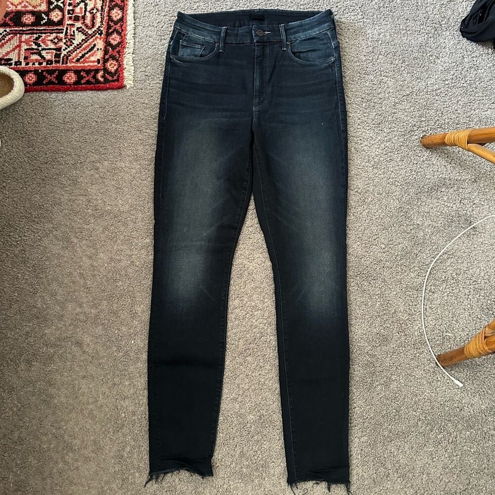 MOTHER High Waisted Looker Ankle Fray Jeans